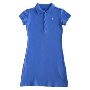 Cherokee Tulip Heart Flower Short Sleeves Blue Polo Dress Girl's Size S